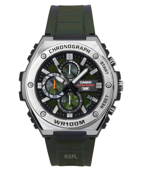 Casio Standard Analog Chronograph Resin Rem Grøn Urskive Quartz MWA-300H-3AV 100M herreur