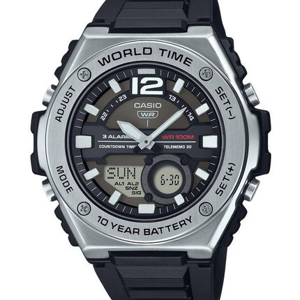 Casio Standard Analog Digital Resin Rem Black Dial Quartz MWQ-100-1AV 100M herreur