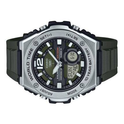 Casio Standard Analog Digital Resin Rem Grøn Urskive Quartz MWQ-100-3AV 100M herreur