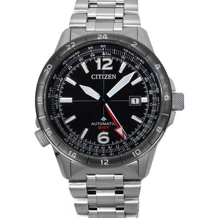 Citizen Promaster Air GMT rustfrit stål sort skive automatisk NB6046-59E 200M herre pilotur