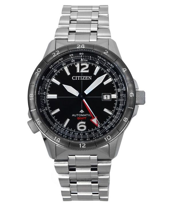 Citizen Promaster Air GMT rustfrit stål sort skive automatisk NB6046-59E 200M herre pilotur