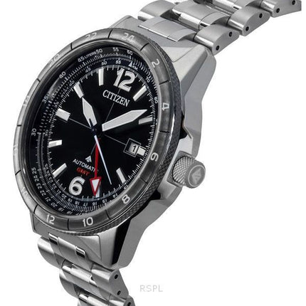 Citizen Promaster Air GMT rustfrit stål sort skive automatisk NB6046-59E 200M herre pilotur