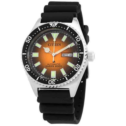 Citizen Promaster Marine gummirem Orange Urskive Automatisk dykker NY0120-01Z 200M herreur