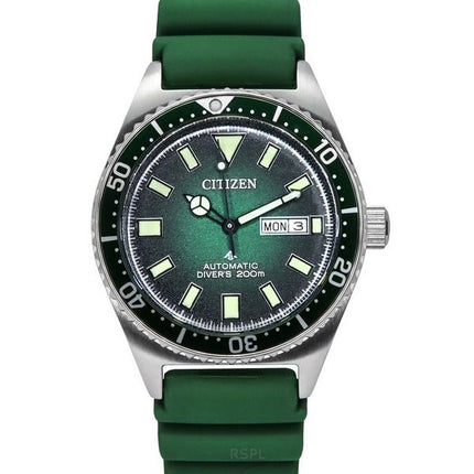 Citizen Promaster polyurethanrem Green Dial Automatic Diver&#39,s NY0121-09X 200M herreur