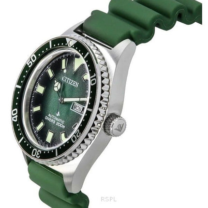 Citizen Promaster polyurethanrem Green Dial Automatic Diver&#39,s NY0121-09X 200M herreur