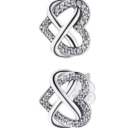 Pandora Sparkling Infinity Heart Stud Øreringe 292667C01 til kvinder