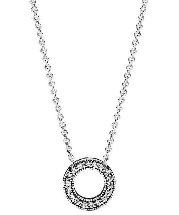 Pandora Logo Pave Circle Collier halskæde 397436CZ-45 til kvinder