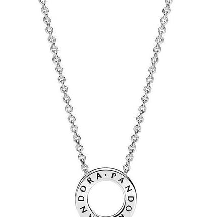 Pandora Logo Pave Circle Collier halskæde 397436CZ-45 til kvinder