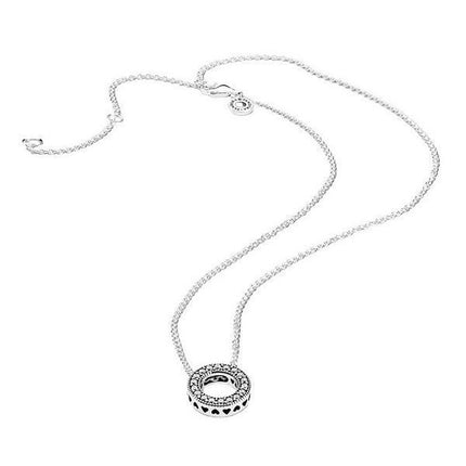 Pandora Logo Pave Circle Collier halskæde 397436CZ-45 til kvinder