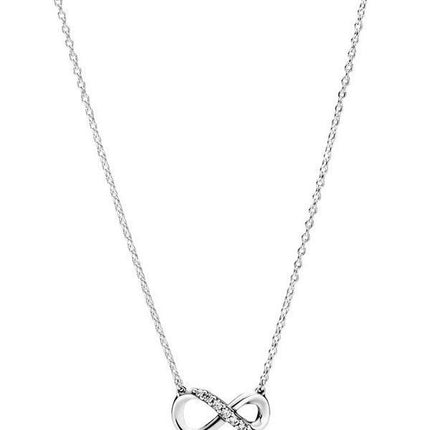 Pandora Moments Infinity Collier halskæde i sterlingsølv med klare cubic zirconia 398821C01-50 til kvinder