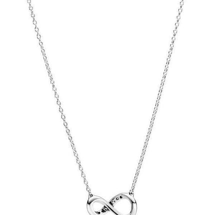 Pandora Moments Infinity Collier halskæde i sterlingsølv med klare cubic zirconia 398821C01-50 til kvinder