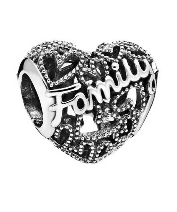 Pandora Family Heart Sterling Sølv Charm 798571C00 til kvinder