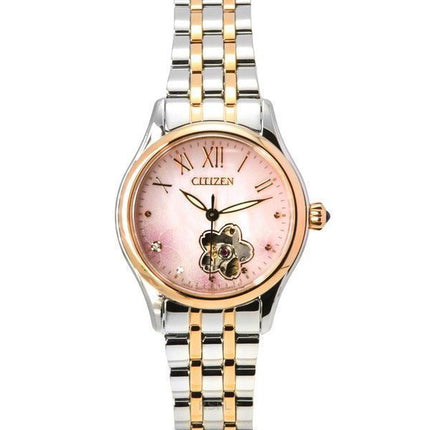 Citizen Limited Edition Diamond Accent Pink Mother Of Pearl Open Heart Dial Automatisk PR1044-87Y Dameur