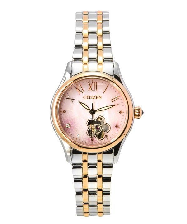 Citizen Limited Edition Diamond Accent Pink Mother Of Pearl Open Heart Dial Automatisk PR1044-87Y Dameur