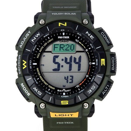 Casio Pro Trek Digital Green Bio Based Resin Strap Tough Solar PRG-340-3 100M herreur