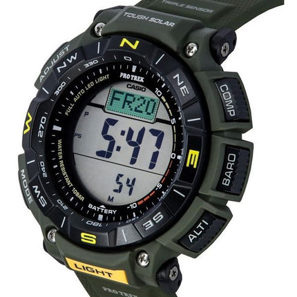 Casio Pro Trek Digital Green Bio Based Resin Strap Tough Solar PRG-340-3 100M herreur