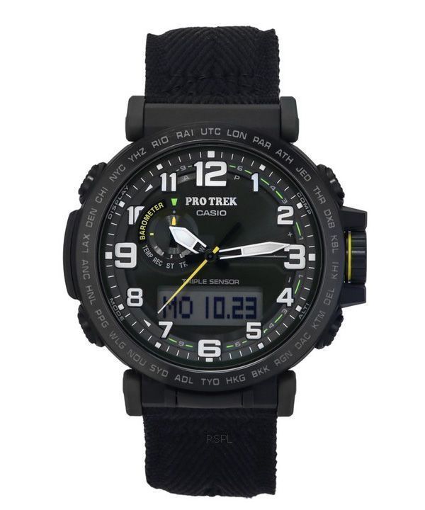 Casio ProTrek Analog Digital Bio-baseret harpiks- og stofrem Green Dial Solar PRG-601YB-3 100M herreur