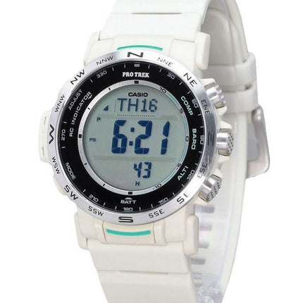 Casio ProTrek Climber Line digital hvid biobaseret harpiksrem Tough Solar PRW-35-7 100M herreur