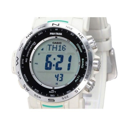 Casio ProTrek Climber Line digital hvid biobaseret harpiksrem Tough Solar PRW-35-7 100M herreur