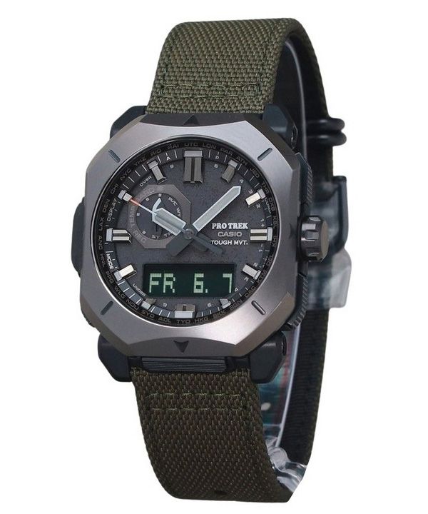 Casio ProTrek Analog Digital Grøn Cordura Stofrem Grey Dial Tough Solar PRW-6900YB-3 100M herreur