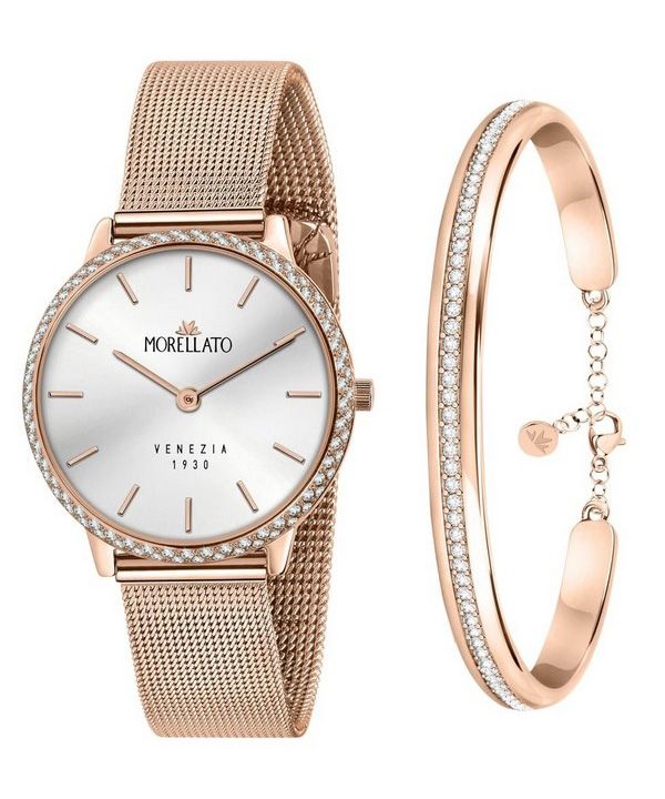 Morellato 1930 Just Time Rose Gold Sølv Urskive Quartz R0153161504 Dameur med gratis armbånd