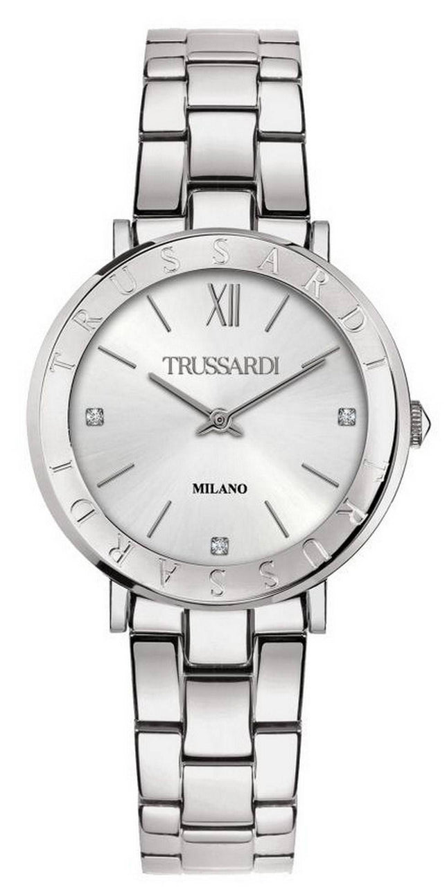 Trussardi T-Vision Crystal Accenter Rustfrit StÃ¥l Kvarts R2453115508 Dameur