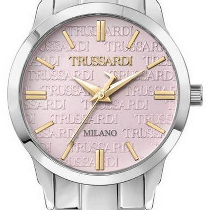 Trussardi T-Bent Pink rustfrit stÃ¥l skive Quartz R2453141508 Dameur