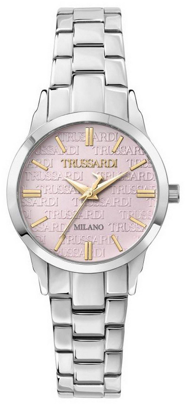 Trussardi T-Bent Pink rustfrit stÃ¥l skive Quartz R2453141508 Dameur