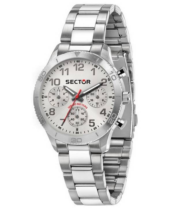 Sector 270 Chronograph Hvid SÃ¸lv Urskive Rustfrit StÃ¥l Kvarts R3253578019 Herreur