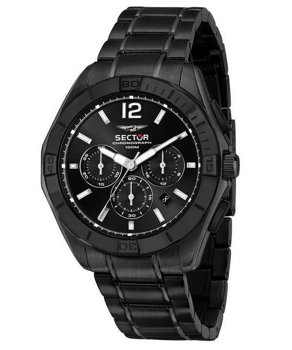 Sector 790 Chronograph Black Dial Stainless Steel Quartz R3273631004 100M herreur