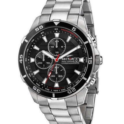 Sector ADV2500 Chronograph Rustfrit Stål Black Dial Quartz R3273643003 100M herreur