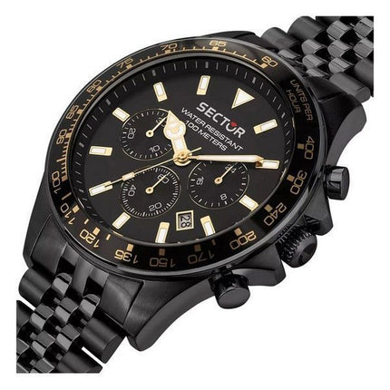 Sector 230 Chronograph Rustfrit Stål Sort Urskive Quartz R3273661029 100M herreur