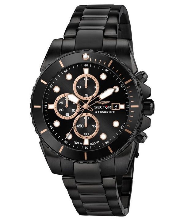 Sector 450 Chronograph Rustfrit Stål Black Dial Quartz R3273776005 100M herreur