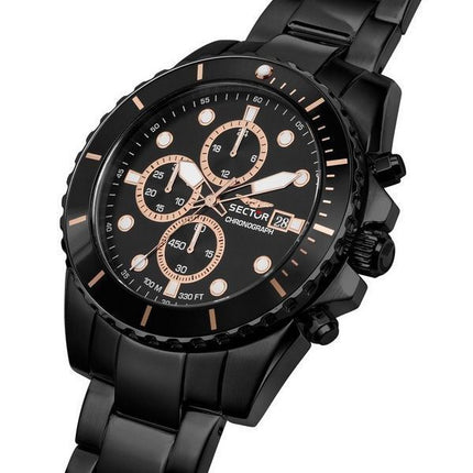 Sector 450 Chronograph Rustfrit Stål Black Dial Quartz R3273776005 100M herreur