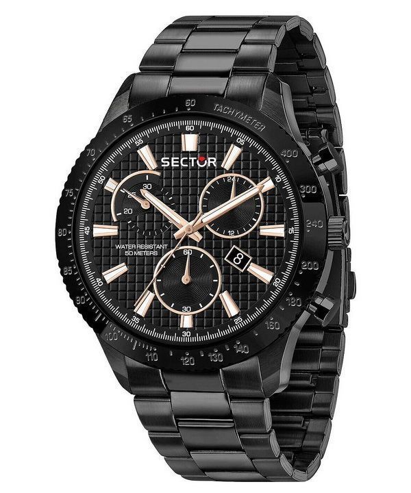 Sector 270 Chronograph Rustfrit stål Sort Urskive Quartz R3273778001 Herreur