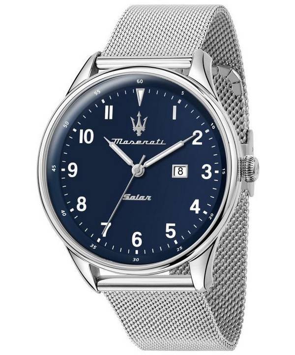 Maserati Tradizione Rustfrit stål Mesh Blue Dial Solar R8851146002 100M herreur