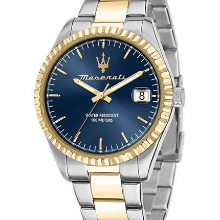 Maserati Competizione Tofarvet rustfrit stål Blue Dial Quartz R8853100027 100M herreur