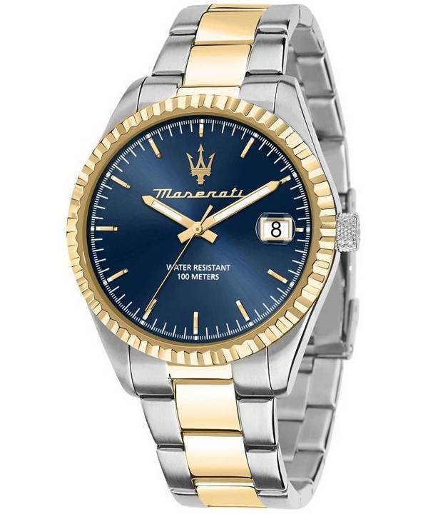 Maserati Competizione Tofarvet rustfrit stål Blue Dial Quartz R8853100027 100M herreur