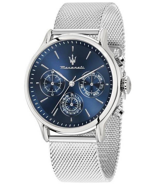 Maserati Epoca Stainless Steel Blue Dial Quartz R8853118019 100M herreur