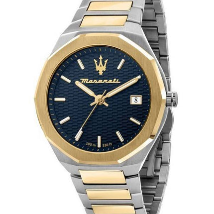 Maserati Stile Tofarvet rustfrit stål Blue Dial Quartz R8853142007 100M herreur