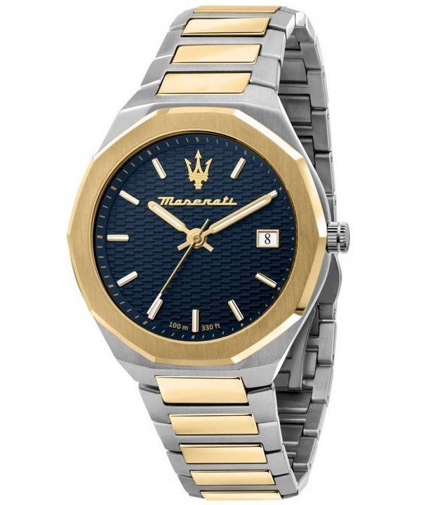 Maserati Stile Tofarvet rustfrit stål Blue Dial Quartz R8853142007 100M herreur