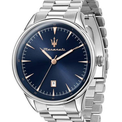 Maserati Tradizione Stainless Steel Blue Dial Quartz R8853146002 100M herreur