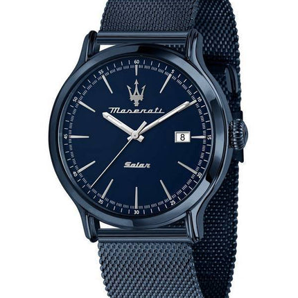 Maserati rustfrit stål mesh Blue Dial Solar R8853149001 100M herreur