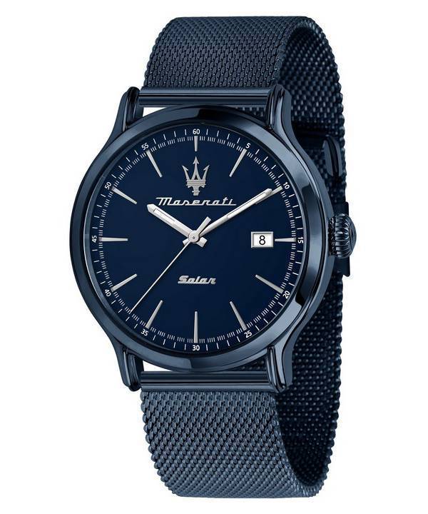 Maserati rustfrit stål mesh Blue Dial Solar R8853149001 100M herreur