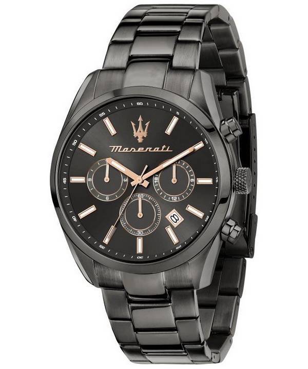 Maserati Attrazione Chronograph Rustfrit stål Black Dial Quartz R8853151001 Herreur