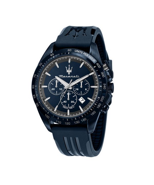 Maserati Traguardo Limited Edition Chronograph gummirem Blue Dial Quartz R8871612042 100M herreur