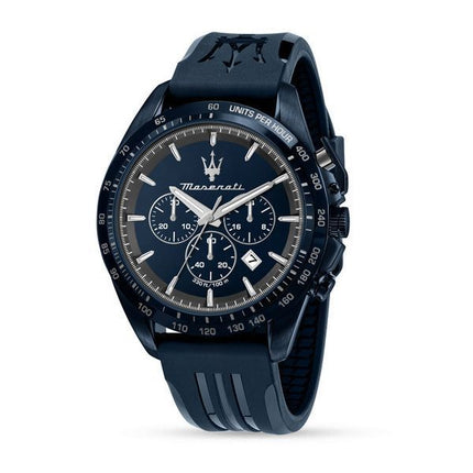 Maserati Traguardo Limited Edition Chronograph gummirem Blue Dial Quartz R8871612042 100M herreur