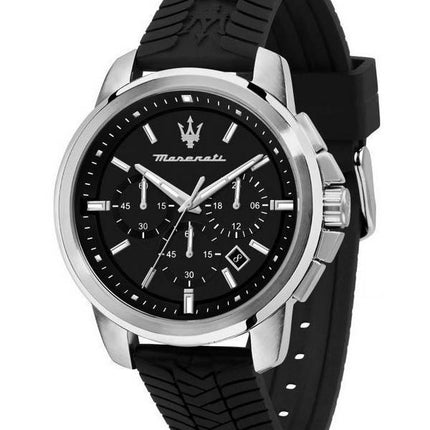 Maserati Successo Chronograph Silikonerem Black Dial Quartz R8871621014 100M herreur