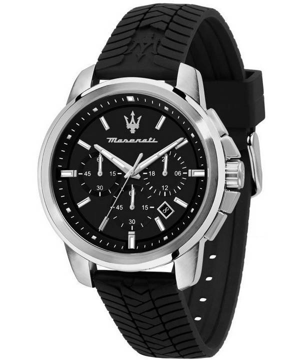 Maserati Successo Chronograph Silikonerem Black Dial Quartz R8871621014 100M herreur