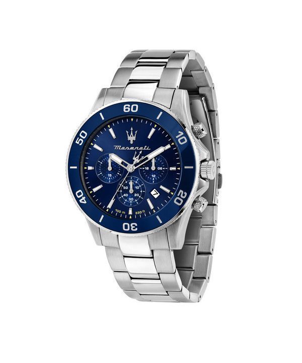 Maserati Competizione Chronograph rustfrit stål Blue Dial Quartz R8873600002 100M herreur